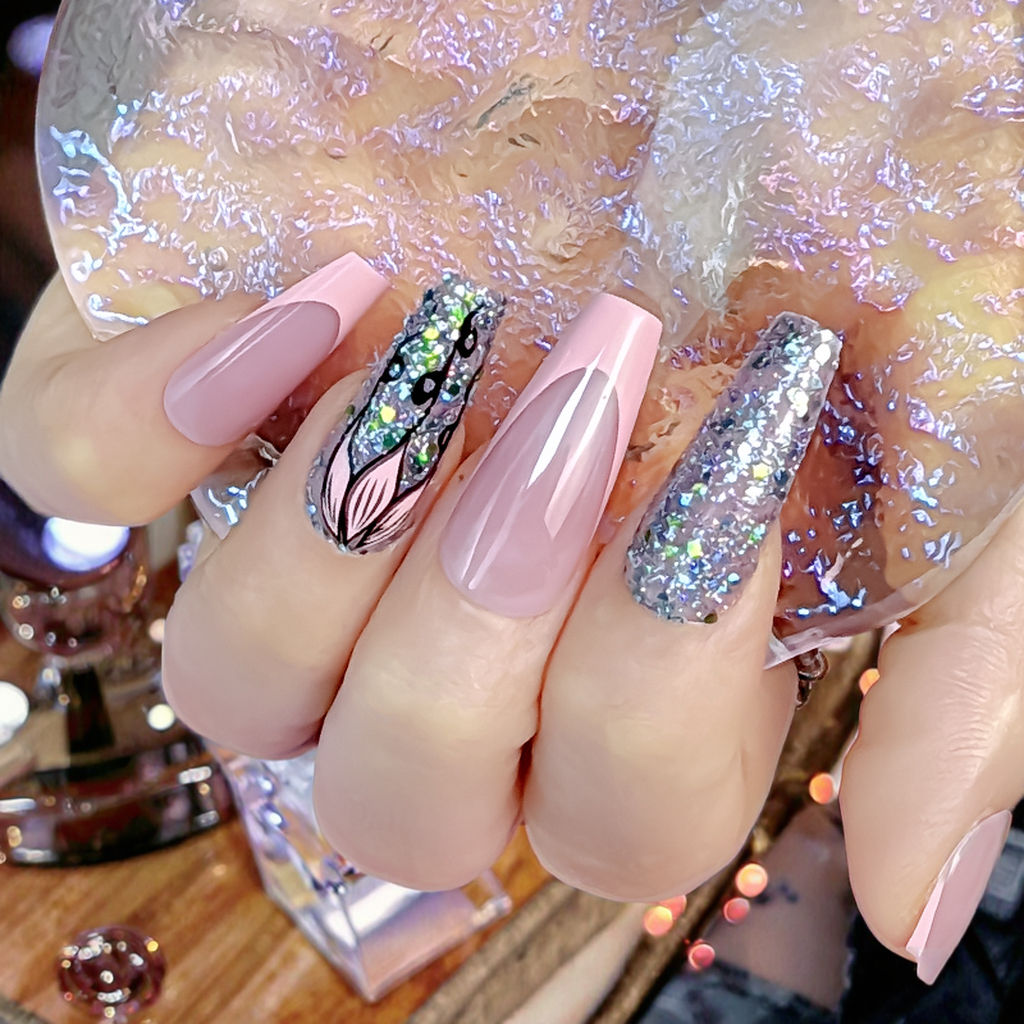 2024 Factory Price Custom Logo Ballerina Nail Tips 24pcs Per Box Hot Selling OEM/ODM Free Sample Mixed Artificial Fingernails