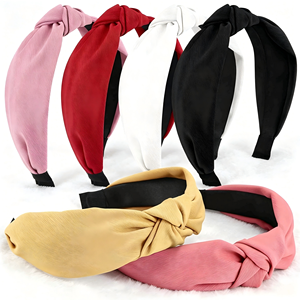 <span class=keywords><strong>Serre</strong></span>-têtes larges en satin noué pour femmes, élastiques, élégants, style bohème, accessoires capillaires pour usage quotidien, vente en gros - Product Image 2