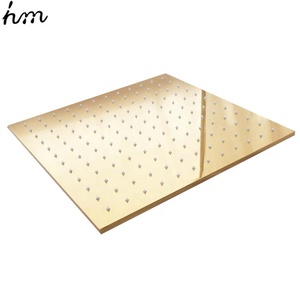 16" Stainless Steel Golden Plated Led Color Change Ceiling Light Shower - Product Image 2