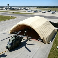 Dôme de hangar d'avion gonflable portable en PVC, double couche, toutes saisons, abri hermétique pour hélicoptère, pour stockage à l'aéroport