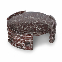 Table basse ovale moderne et simple en pierre Rosa Levanto Cammy Stone pour salon, maison, petit appartement, villa, style luxe léger