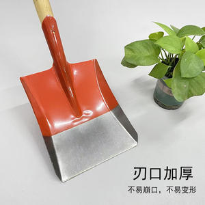 Petite <span class=keywords><strong>pelle</strong></span> carrée en fer à tête triangulaire inversée avec <span class=keywords><strong>manche</strong></span> en bois pour le jardinage, l'agriculture et l'élevage - Product Image 2