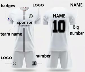 Penjualan langsung Jersey sepakbola dewasa lengan pendek Set kasual Jersey latihan kompetisi olahraga Tracksuit sepak bola - Product Image 3