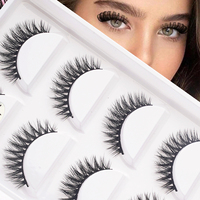 Cils en bande effet vison, courbure D, volumineux et épaisses, pour un look tendance et un maquillage quotidien