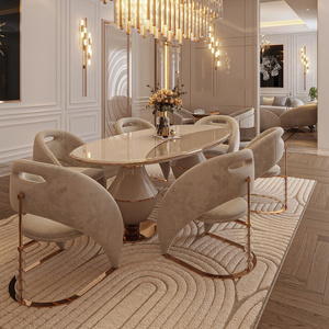 Sedia da pranzo moderna in acciaio inossidabile elegante e confortevole seduta in velluto <span class=keywords><strong>per</strong></span> casa ufficio <span class=keywords><strong>soggiorno</strong></span> sala da pranzo Hotel e appartamento - Product Image 3