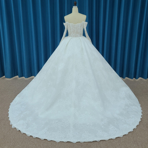Costumes de mariage parfaits pour les femmes robe de bal robe de mariée en organza Scoop dentelle Vestido De Noiva Lssm030 - Product Image 3