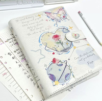 Rose Planet A5 Carnet de notes haute couleur épaissie en cuir détachable couverture rigide papillon Design pour les affaires ou l'école