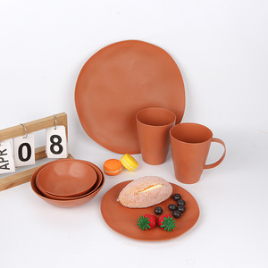 现货PP炊具套装橙色杯碗盘批发家用杯子可印logo - Product Image 3
