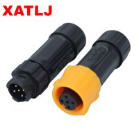 XATLJ M12 série 2 + 3 2 + 4 Core connecteur étanche à verrouillage rapide CE IP68 ETL 5A UL94V-0 pour les applications d'alimentation PCB FPC