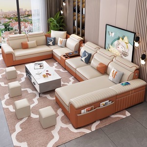 Set di Divani Moderni di Lusso a 7 Posti, Componibile ad Angolo a Forma di U per <span class=keywords><strong>Soggiorno</strong></span>, Set di Divani Sezionali <span class=keywords><strong>Contemporanei</strong></span> a 7 Posti - Product Image 3