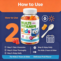 Complément alimentaire multivitaminé pour enfants, végétarien, sans gluten, complément quotidien complet A, C, D, E, B6, B12, Iode, Zinc, soutien immunitaire, 60 gommes