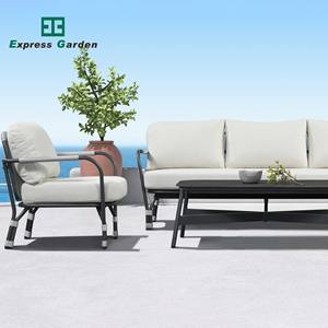 طقم أريكة خارجية عصرية فاخرة من الألومنيوم للحدائق والفلل والمزارع والحدائق العامة - تصميم متين مقاوم للماء - Product Image 3