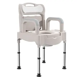 2024 Super Luxury Height Adjustable Disable Portable Foldable Bedside Handicapped Adult Toilet Potty Commode Chair