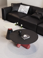Ensemble de table basse rectangulaire pour petit appartement, Nouveauté 2026, en bois massif, avec rangement, style luxe léger, mobilier de salon
