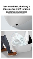 Toilette intelligente 706 à poser au sol avec télécommande, cuvette moderne, siège chauffant, couvercle automatique, toilette intelligente