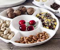 Split Apéritif Plateau De Service 5 Pièces Divded Servir Mélamine Plat Bonbons Snack Fruits Secs Noix Assiettes pour Home Office Party