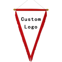Drapeau suspendu personnalisé en polyester pour intérieur, mini-drapeau de club de football, fanions de football avec différentes formes