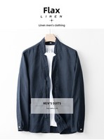 Blouson Bomber en Lin pour Homme 2026 – Style Décontracté Printemps/Automne, Coupe Ample, Col Montant, Respirant, Manches Longues, Fermeture Éclair, Simple et Polyvalent