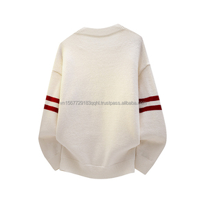Pull en maille col rond pour homme, style jersey, imprimé numérique personnalisé, tendance, haut de gamme, automne-hiver, 100 % polyester et coton - Product Image 2