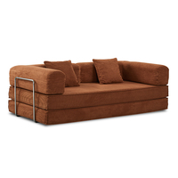 Sofá Modular Comprimido con Estructura de Espuma Completa, Tela de Pana Premium, Estructura Exterior de Acero Inoxidable 304, Fábrica OEM ODM