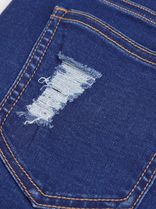 Shorts en jean décontractés d'été pour femmes, extensibles, avec cordon de serrage, taille élastique, déchirés, style Bermuda, pour femmes - Product Image 5