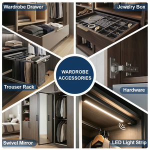 <span class=keywords><strong>Armadio</strong></span> <span class=keywords><strong>per</strong></span> Hotel con Specchio e <span class=keywords><strong>Ante</strong></span> <span class=keywords><strong>Scorrevoli</strong></span>, Stile Contemporaneo, Griglia di Ventilazione, Colore Legno Scuro - Product Image 5