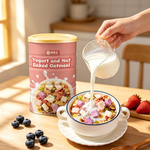 <span class=keywords><strong>Cereales</strong></span> nutritivos de avena horneada, granola, yogur, almendras, yogur liofilizado, arándanos y chips de plátano al por mayor con etiqueta privada - Product Image 1