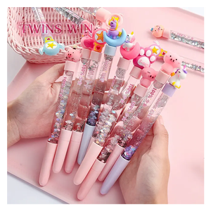 个性化女孩心形亮片透明Diy钢笔豪华创意魔术七彩流沙中性笔 - Product Image 1