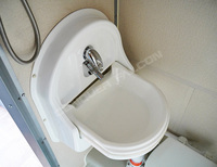 Erweiterbarer Mobiler Slide-in Wohnwagen Schwerlast-Stahlchassis 100L Wassertank 2-Personen Schlafkapazität Innen-Toilette Bad Wohnmobil
