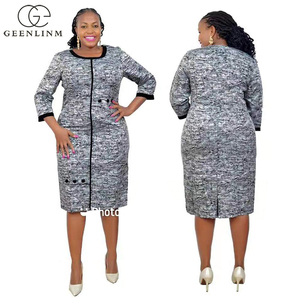 Vestido Lápiz de Gasa para Mujer Tallas Grandes, Estampado, Casual, Ecológico, de Secado Rápido, Transpirable, con Cremalleras, para Iglesia u Oficina, ODM - Product Image 1