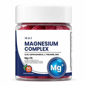 Complejo de <span class=keywords><strong>Magnesio</strong></span> 14 en 1 en Gomitas, 90 Unidades, 350 mg de <span class=keywords><strong>Magnesio</strong></span> en 10 Formas con Ashwagandha, L-Teanina, <span class=keywords><strong>Zinc</strong></span>, D3, Sin Gelatina, Vegano - Product Image 2