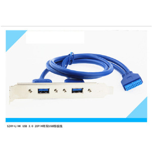 Cable de soporte Szhy-Link USB 3.0 de 20 pines a doble USB 3.0 de 50 cm para panel trasero de caja de PC - Product Image 1