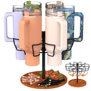Organisateur de bouteille d'eau pour Stanley 40 oz Organisateur de gobelets Stanley avec base de plateau diviseur 360 support de stockage de tasses rotatif - Product Image 1