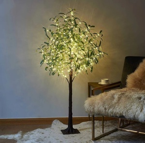 Lighted Olive <strong>Tree</strong> 4FT 160 Fairy Lights Faux Plant <strong>Tree</strong> With Lights for Indoor Outdoor Home Wedding Party Room Decoration - Product Image 1