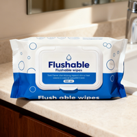 Lingettes pour peaux sensibles sans parfum, hypoallergéniques, à pH équilibré, jetables dans les toilettes