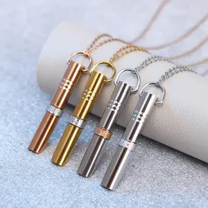 Kalung pernapasan Fashion 2024 kalung kecemasan kalung baja tahan karat pereda kecemasan untuk perhiasan meditasi