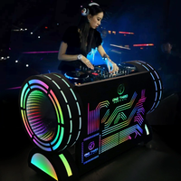 Barres lumineuses LED en fer personnalisées pour comptoir, stand de DJ, KTV, boîte de nuit, outils de DJ, stand de DJ mobile en métal personnalisé avec éclairage LED