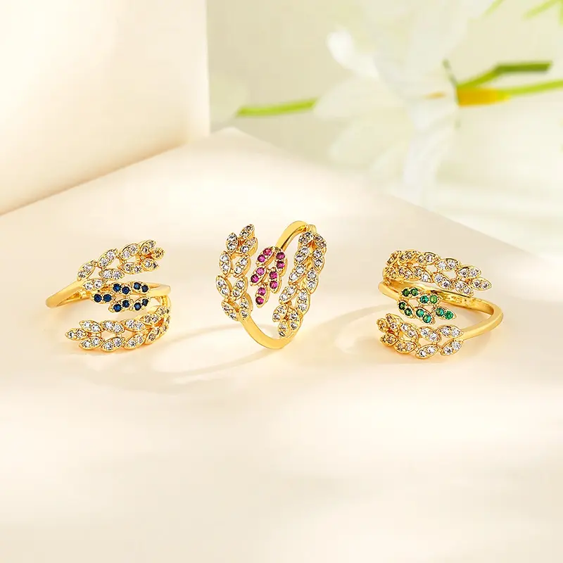Бриллиантовое обручальное 18-каратное позолоченное регулируемое полукольцо Золотое обручальное кольцо модные изысканные ювелирные кольца