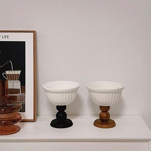 French Retro High-End Ceramic Bowl Set Tall <b>Vintage</b> Design Style for Dessert or Jewelry Storage for Parties - Product Image 4