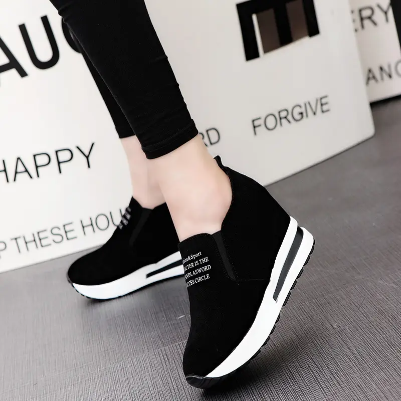 new style classic women's fashion slip on sports pantshoes canvas casual platform shoes