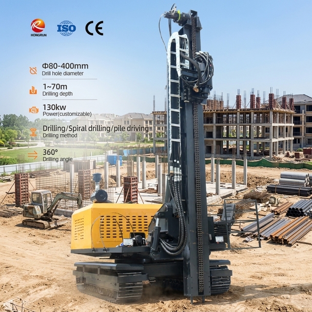 Building Foundation Piling Borehole Drilling Machine Ground Screws Hammer Drill Machine Solar Pile Drivers Piling Machine