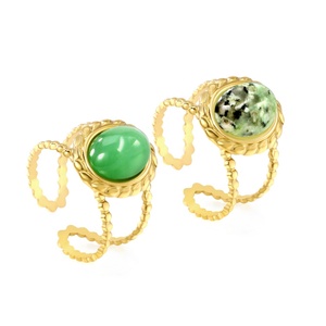 Wholesale 18K Gold Plated Stainless Steel <b>Opened</b> Adjustable <b>Ring</b> Colorful Cubic Zircon Trendy Jewelry Flower <b>Rings</b> for Women - Product Image 3