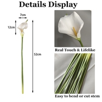Bunga Calla Lily PU Artificial Berkualitas Tinggi dengan Sentuhan Realistis Warna Putih untuk Dekorasi Pernikahan, Pesta, dan Hiasan Meja di Rumah