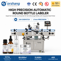 Étiqueteuse automatique de haute précision pour bouteilles et boîtes rondes, pour pots cosmétiques en verre et flacons d'huiles essentielles, écran tactile, utilisation facile