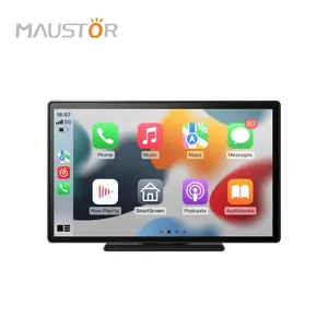 Maustor 휴대용 9 인치 무선 Carplay IPS 터치 스크린 안드로이드 자동 미러 링크 GPS 네비게이션 자동차 DVD 플레이어