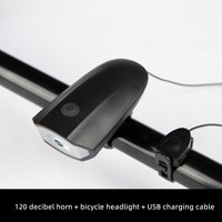 Lampe frontale de vélo rechargeable lampe de poche d'équitation de nuit klaxon électrique équipement d'équitation phare de vélo