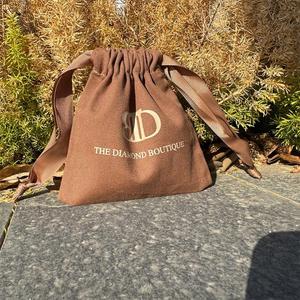Reusable Biodegradable Custom Logo Gift Dust Organic Cotton <b>Drawstring</b> <b>Pouch</b> Bags with Custom Print for Stickers and Candles - Product Image 2