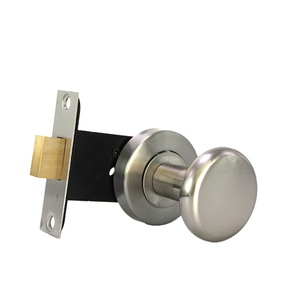 Serrure à bouton de pêne dormant sans clé en nickel satiné Serrure à poignée ronde simple face pour mur de fond de porte Invisible - Product Image 1