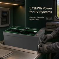 JREPOWER IP67 8S1P 25.6V 5kWh LiFePO4 Baterai Lithium Ion Semi-solid State 200Ah 6000 Siklus untuk Sistem Tenaga Surya Truk Udara