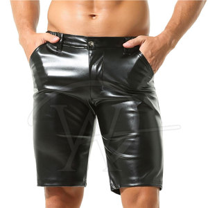 Pantalones Cortos de Cuero para Hombre Hechos en Pakistán, de Alta Calidad, Cintura Media, Estilo Urbano, Lisos, Ecológicos, de Secado Rápido y Transpirables, Servicio OEM - Product Image 2